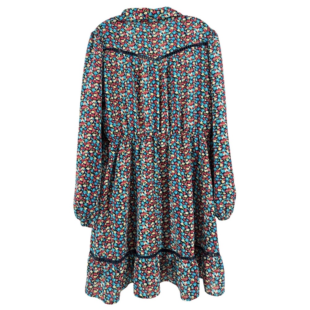 Umgee USA Floral Long‎ Sleeve Babydoll Dress 1XL Cottagecore Crochet Lace Boho - Picture 2 of 14